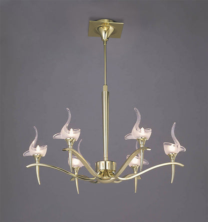 Mantra Viena 61cm Telescopic Pendant Round 6 Light G9, Polished Brass
