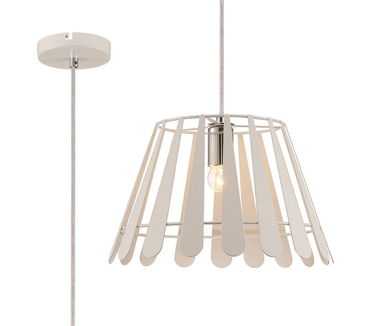 Deco Somerset Pendant 1 Light E27 White/Polished Chrome
