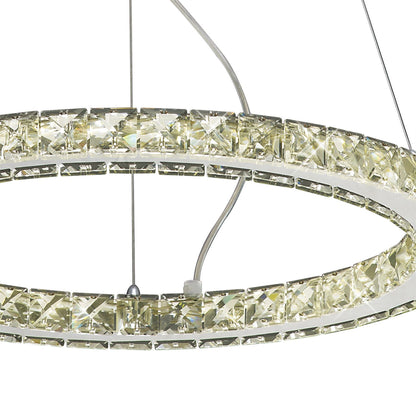 Diyas Galaxy  Round Small 27W LED 4000K Polished Chrome/Crystal Ceiling Pendant Light Fitting