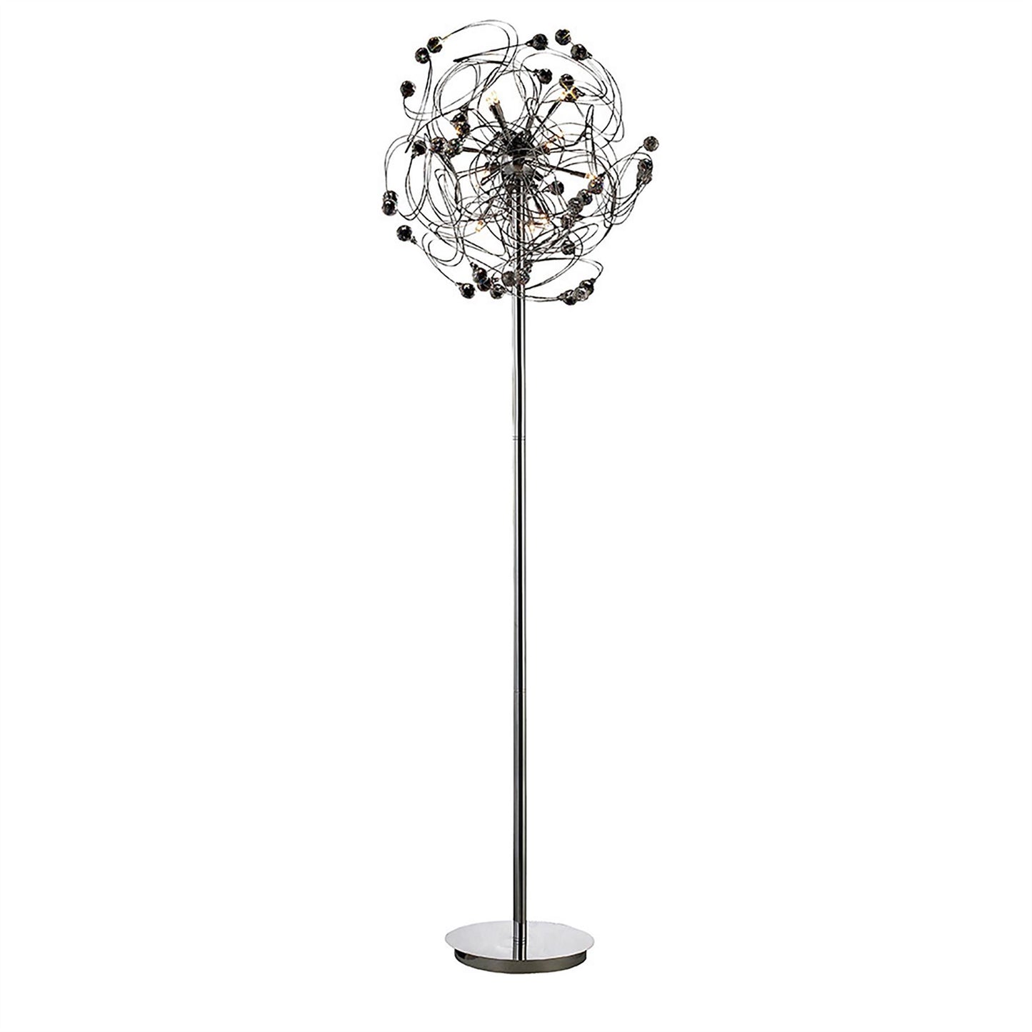 Diyas Messe Floor Lamp 12 Light G4 Polished Chrome/Crystal, NOT LED/CFL Compatible