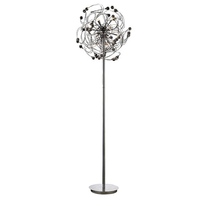 Diyas Messe Floor Lamp 12 Light G4 Polished Chrome/Crystal, NOT LED/CFL Compatible