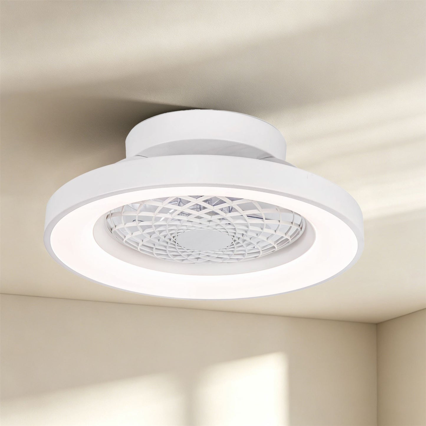 Tibet Mini 53cm 70W LED Dimmable Ceiling Light With 35W DC Reversible Fan, Remote, 3900lm, White, 5yrs Warranty