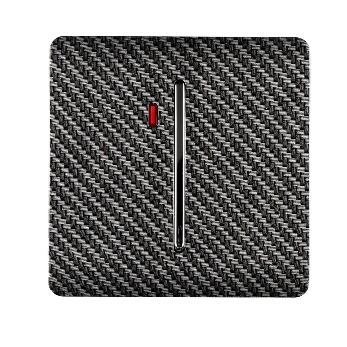 Trendi Switch 1 Gang 20 Amp Modern Designer Heavy Duty Rocker Switch in Carbon Fibre