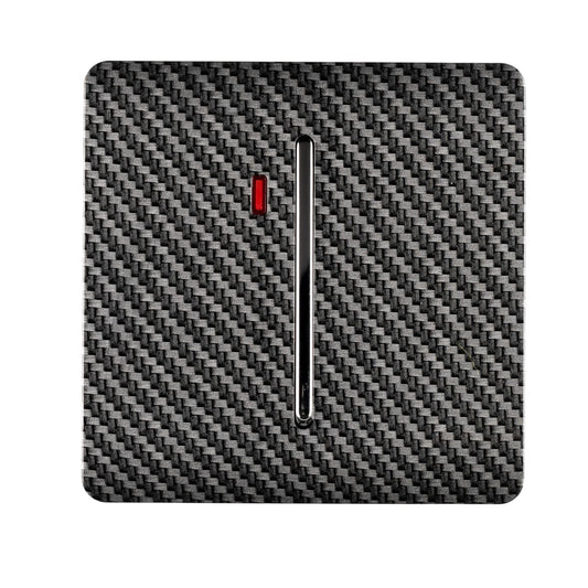 Trendi Switch 1 Gang 20 Amp Modern Designer Heavy Duty Rocker Switch in Carbon Fibre