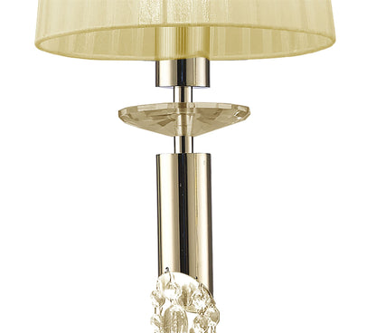 Mantra Tiffany Linear Pendant 3+3 Light E27+G9 Line, French Gold with Cream Shades & Clear Crystal