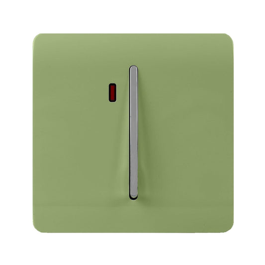 Trendi Artistic Modern Glossy 45 A Tactile Light Switch & Neon Insert Moss Green