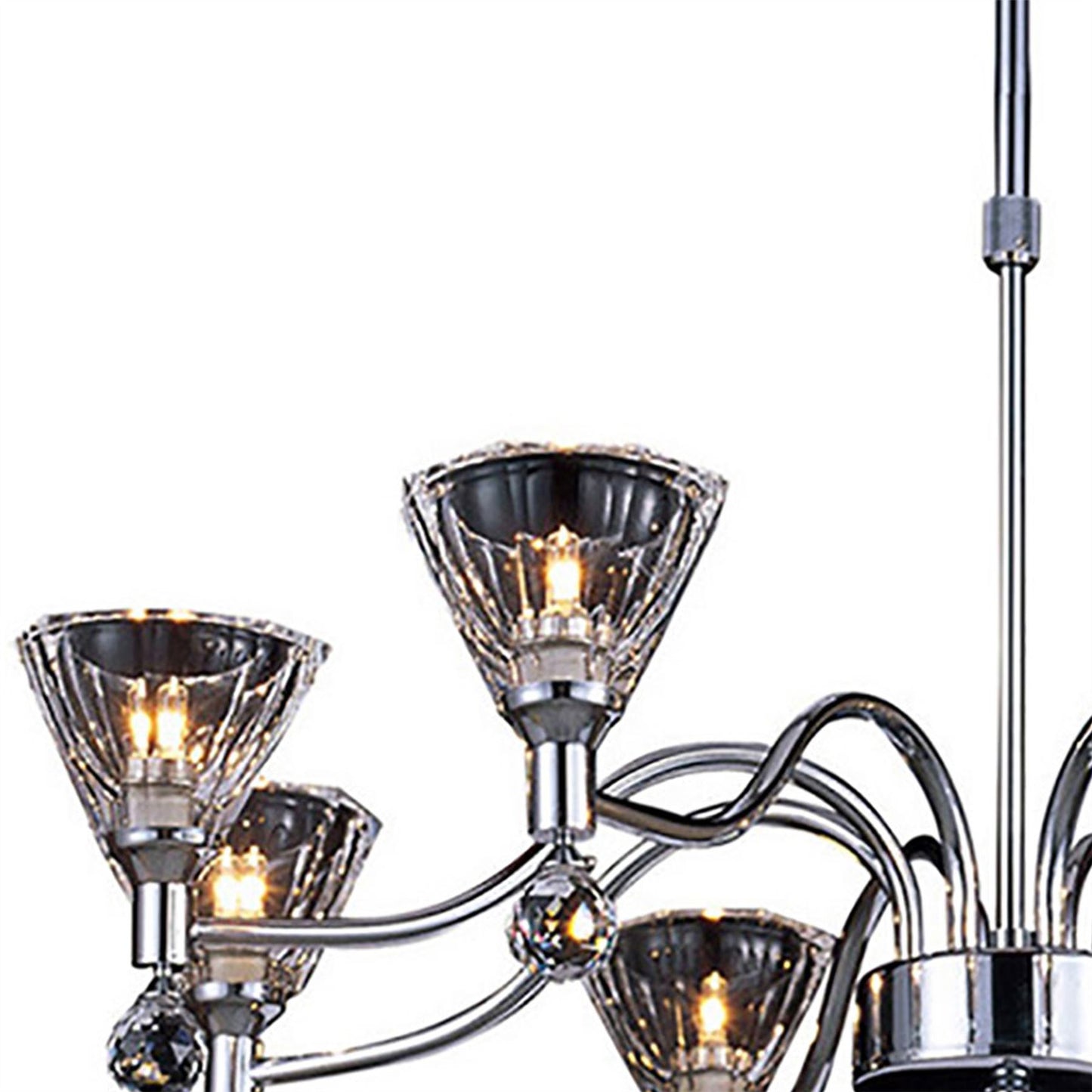 Diyas Neptune 65cm  Round 8 Light G9 Polished Chrome Ceiling Pendant Light Fitting