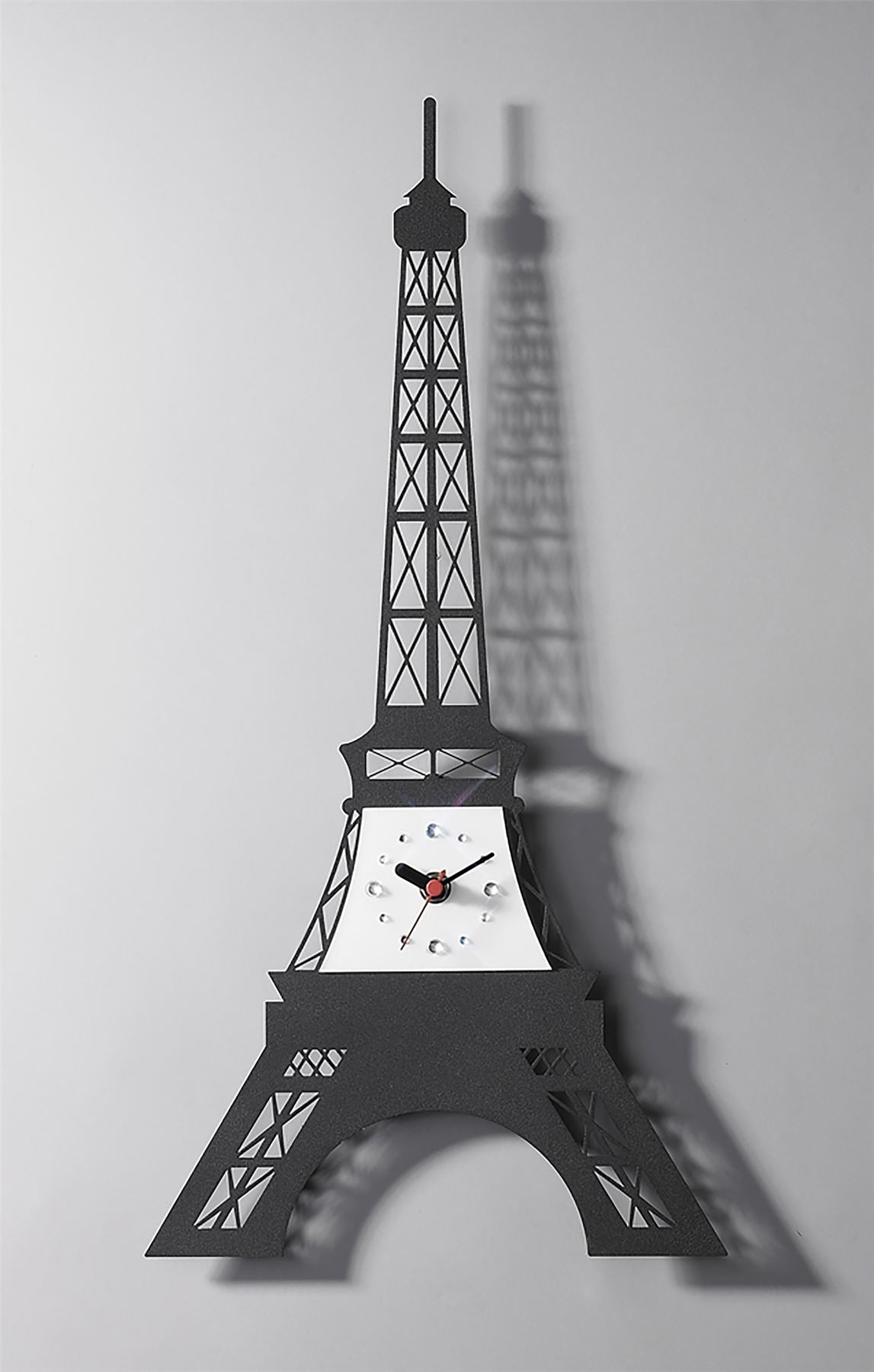 Diyas Home (DH) Infinity Eiffel Tower Clock Black Wall