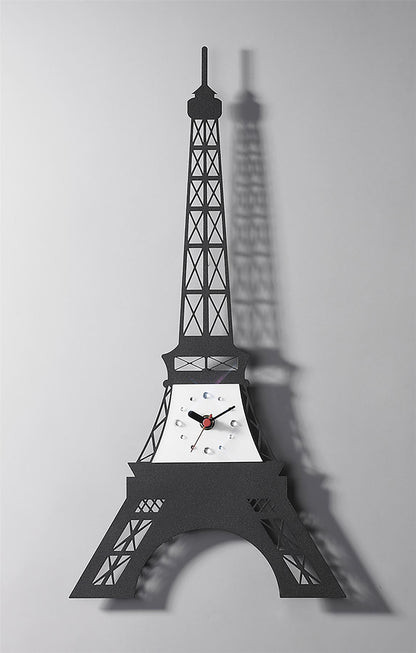 Diyas Home (DH) Infinity Eiffel Tower Clock Black Wall