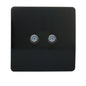 Trendi Switch 2 Gang Male F-Type Satellite Television Socket in Piano Black