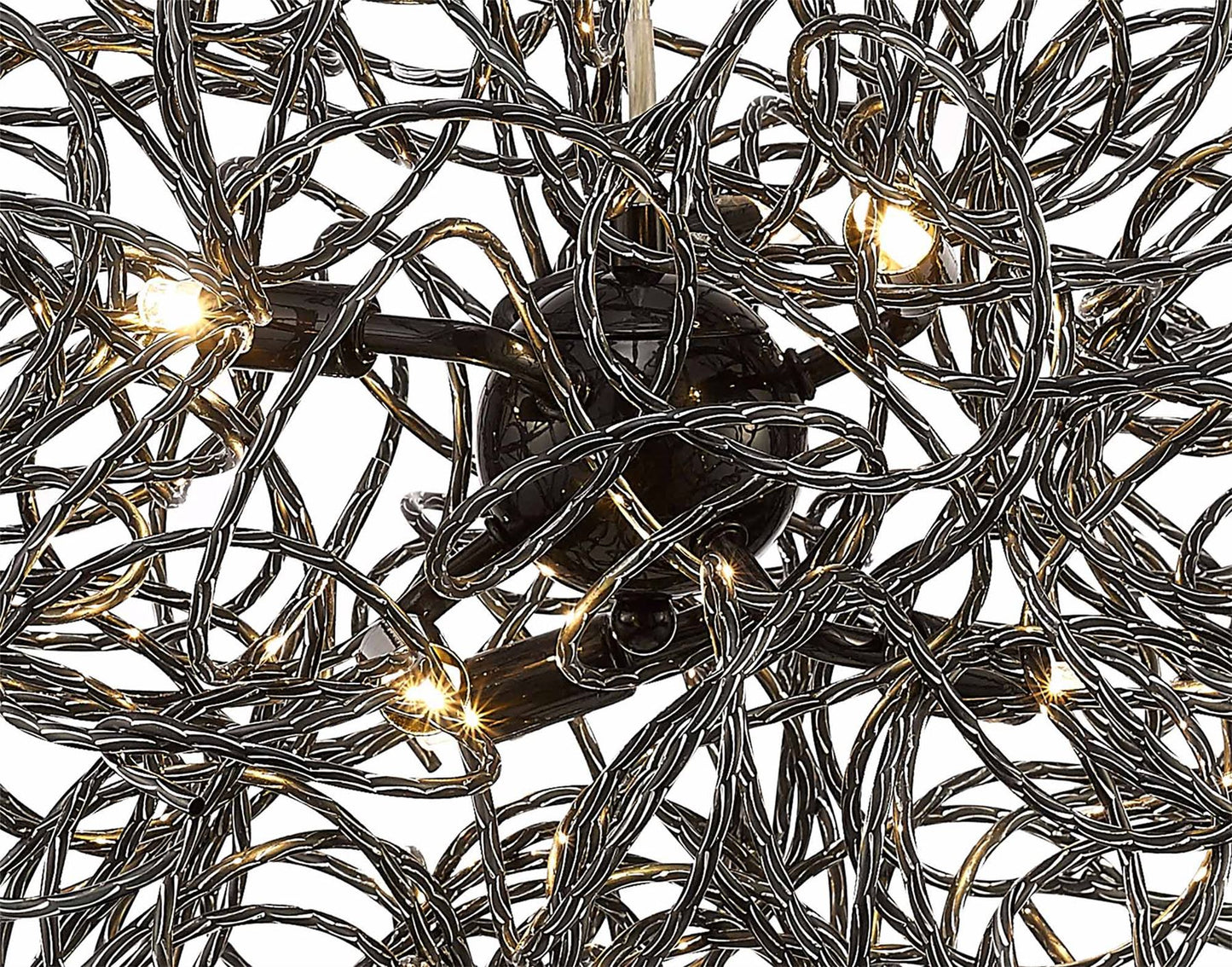 Deco Cassidy Pendant Round Interwinding Aluminium 6 Light G9 Black