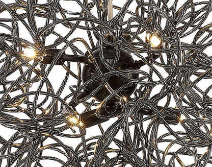 Deco Cassidy Pendant Round Interwinding Aluminium 6 Light G9 Black