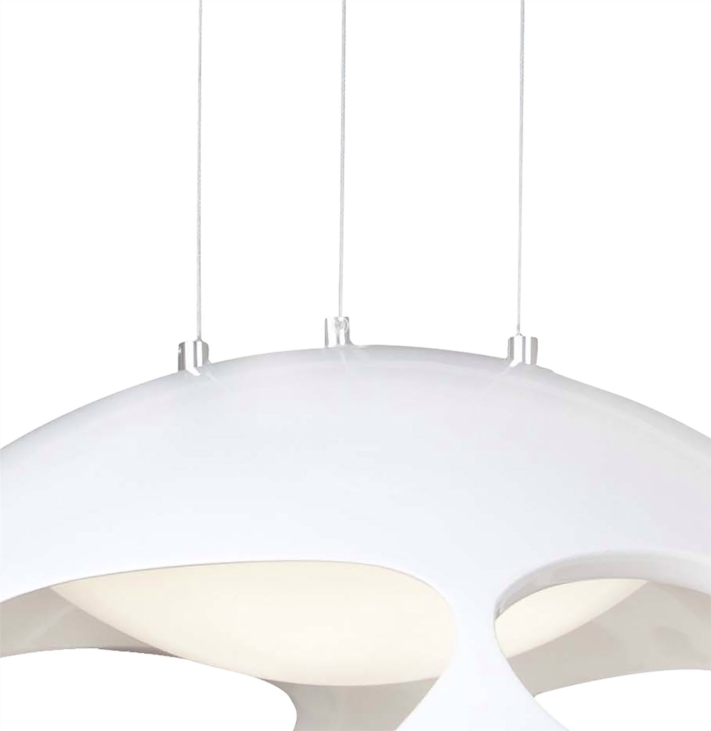Mantra M5140 Organica Pendant 3 Light E27, Gloss White/Polished Chrome