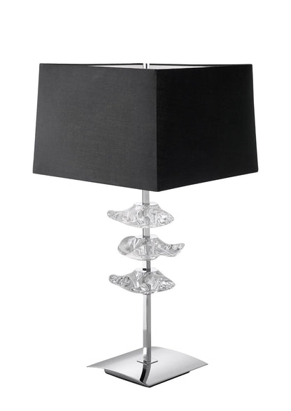 Mantra M0793 Akira Table Lamp 2 Light E27, Polished Chrome with Black Shade