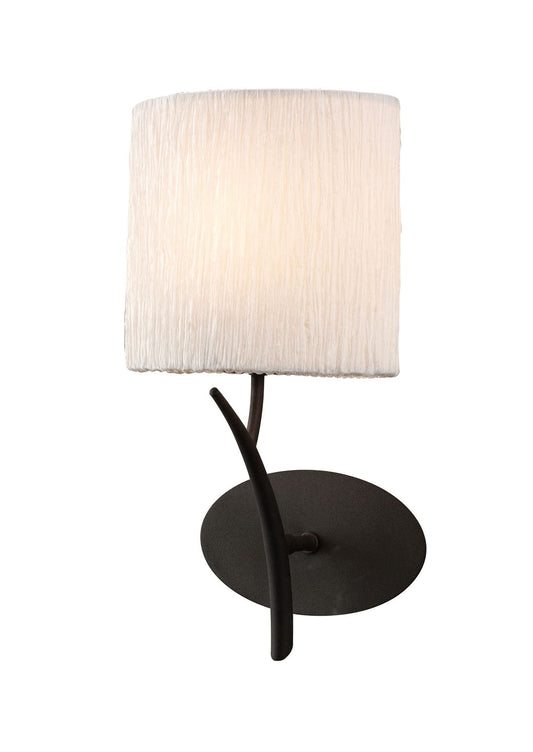 Mantra Eve Wall Light Switched 1 Light E27, Anthracite with White Oval Shade
