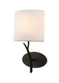 Mantra Eve Wall Light Switched 1 Light E27, Anthracite with White Oval Shade