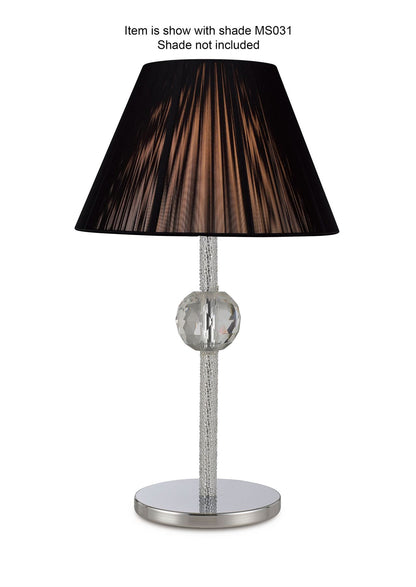Diyas Elena Crystal Table Lamp WITHOUT SHADE 1 Light E27 Polished Chrome