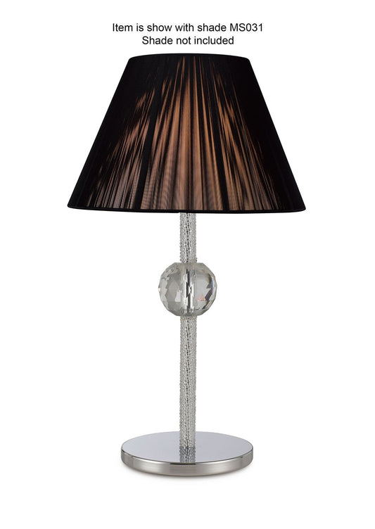 Diyas Elena Crystal Table Lamp WITHOUT SHADE 1 Light E27 Polished Chrome