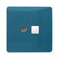 Trendi Modern Glossy Tactile TV Co-axial Socket+RJ45 Cat 5e&Cat 6 PC Ethernet Socket Ocean Blue