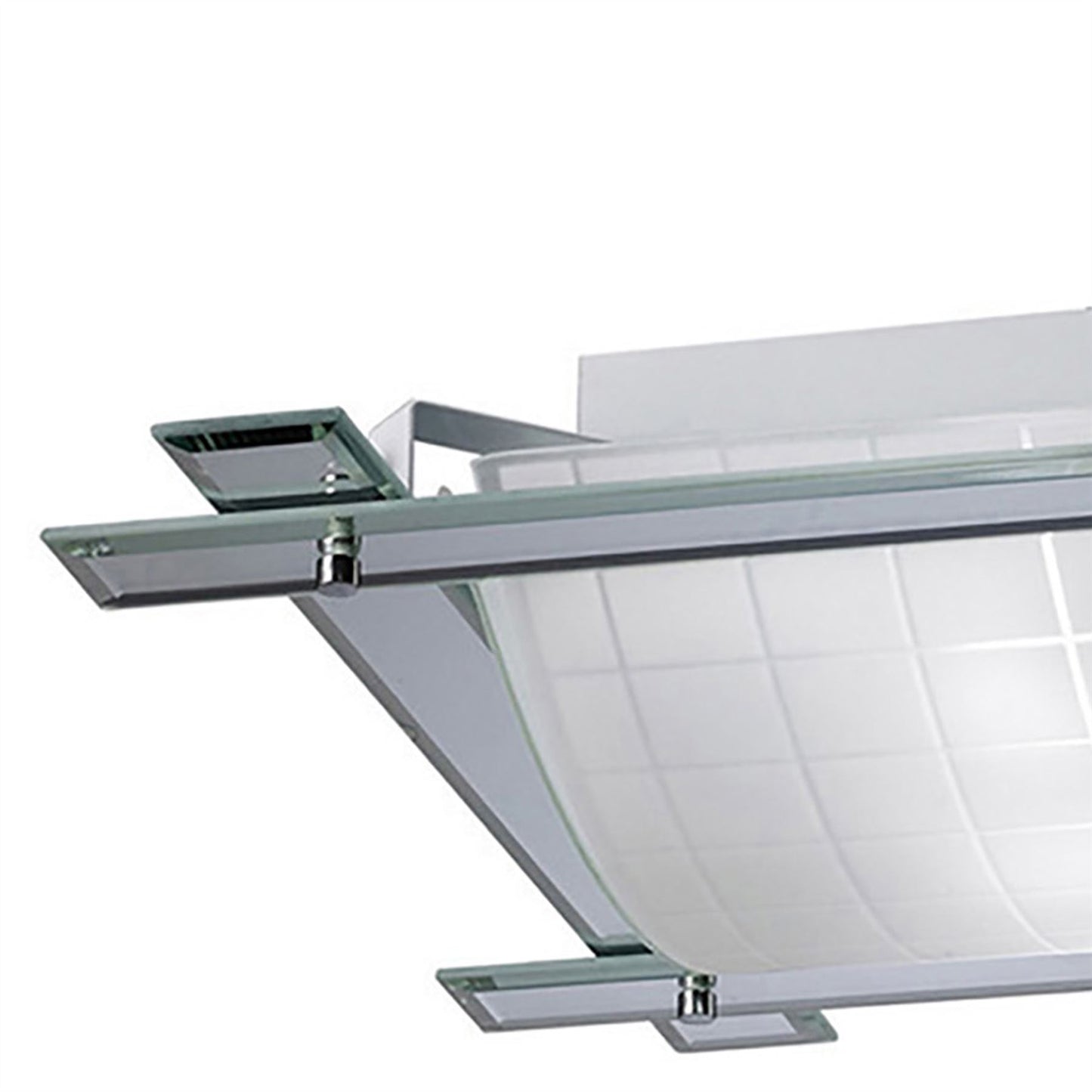 Diyas Leo Square Flush  3 Light E27 Polished Chrome/Mirror Ceiling Light Fitting