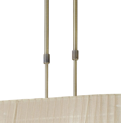 Mantra M3873 Tiffany Pendant 6+6 Light E27+G9 Oval, Antique Brass with Soft Bronze Shade & Clear Crystal