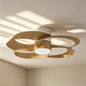 Rose 65cm 24W LED Dimmable Ceiling Light With Built-In 22W DC Reversible Fan, Remote Control 2700-5000K, 2000lm, White/Wood