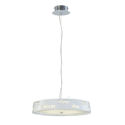 Diyas Phoenix 40cm  18W LED 4000K White/Crystal Ceiling Pendant Light Fitting