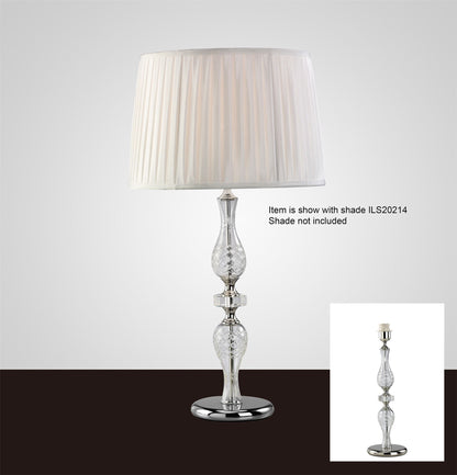Diyas Albas Crystal Table Lamp WITHOUT SHADE 1 Light E27 Silver Finish