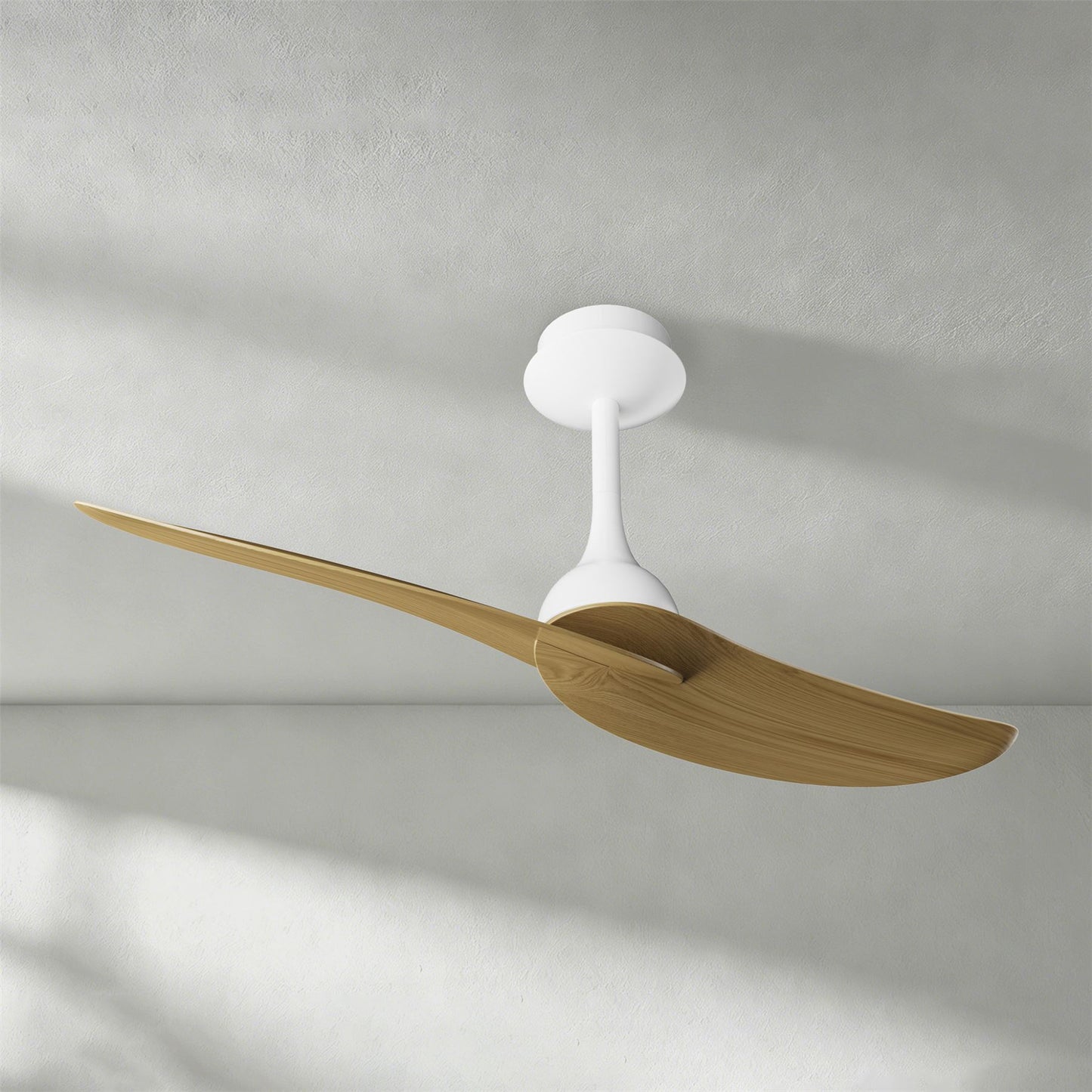 Ipanema 1m 32W Twin Blade Ceiling Fan (No Light), Remote Control, White/Wood, 5yrs Warranty