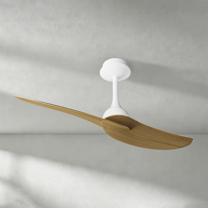 Ipanema 1m 32W Twin Blade Ceiling Fan (No Light), Remote Control, White/Wood, 5yrs Warranty