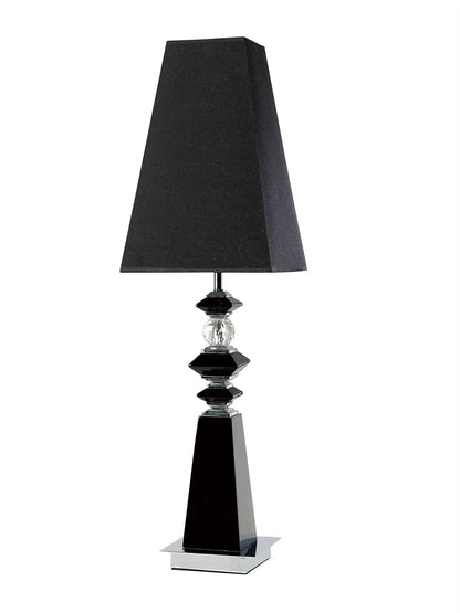 Diyas Home (DH) Galata Table Lamp 1 Light E27 with Black Shade Black/Crystal
