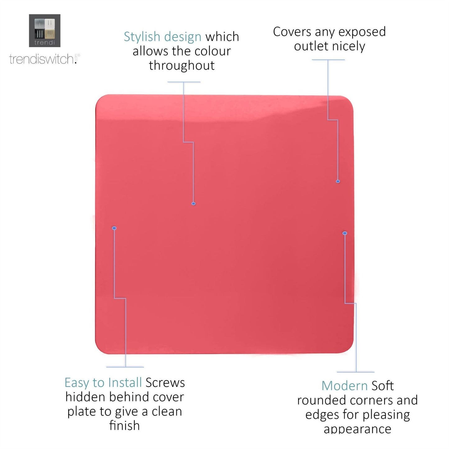 Trendi Artistic Modern Glossy Tactile Single Blanking Plate Strawberry