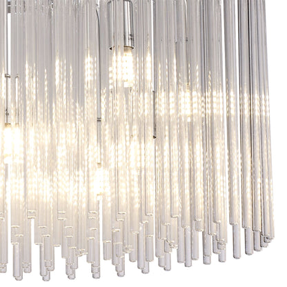 Diyas Zanthe 45cm  Round 10 Light G9 Polished Chrome/Clear Glass Ceiling Pendant Light Fitting