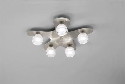 Mantra M1819 Loop Ceiling 5 Light G9 ECO, Satin Nickel