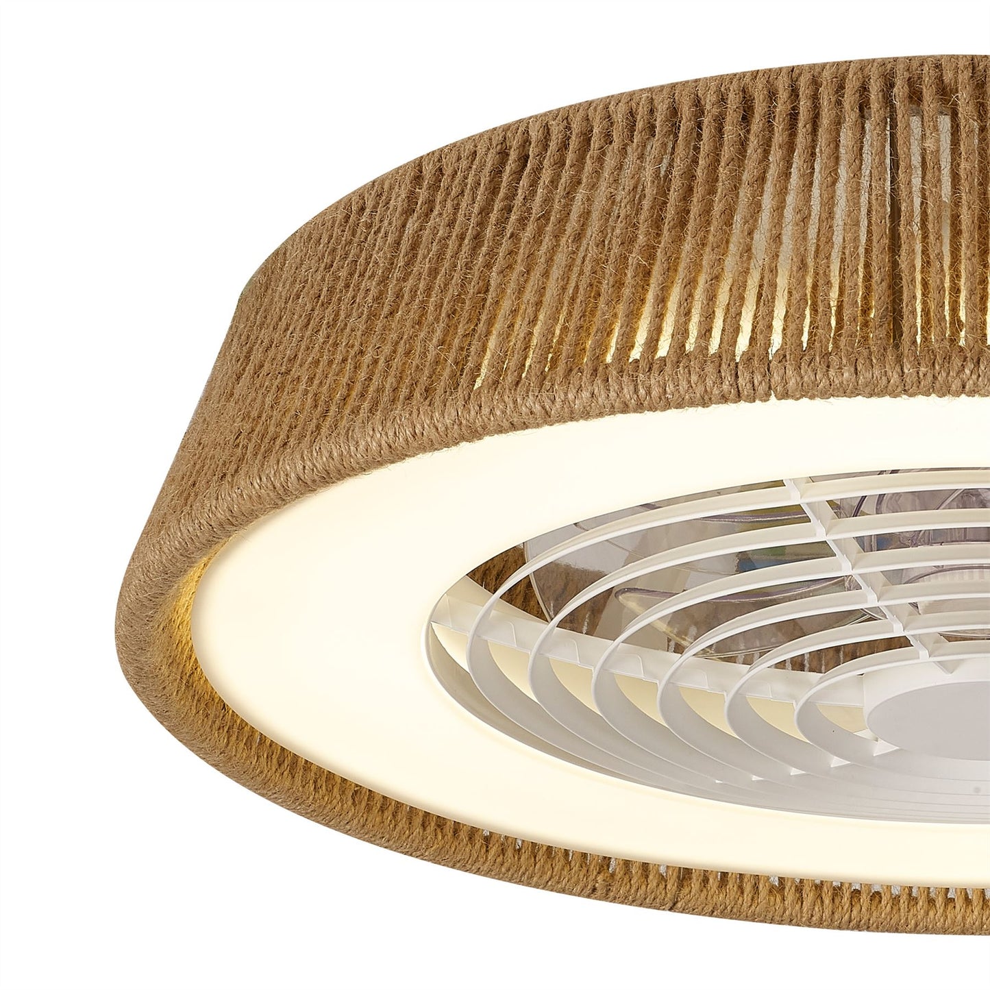 Polinesia Rope 64.5cm 70W LED Dimmable Ceiling Light With Built-In 35W DC Reversible Fan, Beige Oscu, 4200lm, 5yrs Warranty