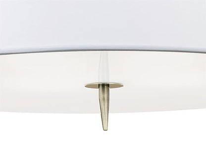 Mantra Ninette 60cm Pendant 4 Light E27, Antique Brass with Ivory White Shades