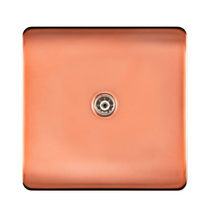 Trendi Artistic Modern Glossy Tactile TV Socket Copper