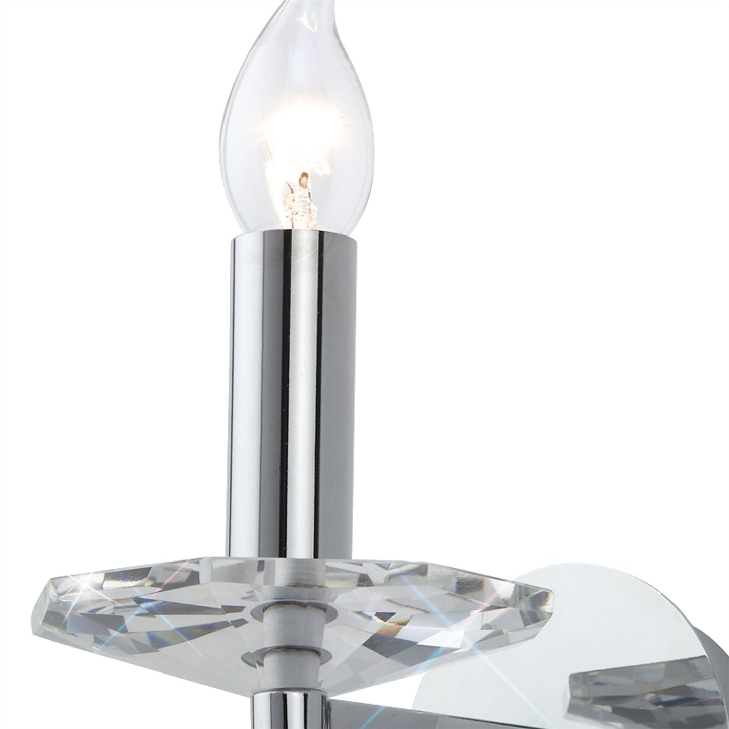 Diyas Renzo Wall Light Switched 1 Light E14 Polished Chrome/Crystal