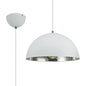 Deco Krista 30cm Single Pendant 1 Light E27, Matt White/Mirror Mosaic Inner