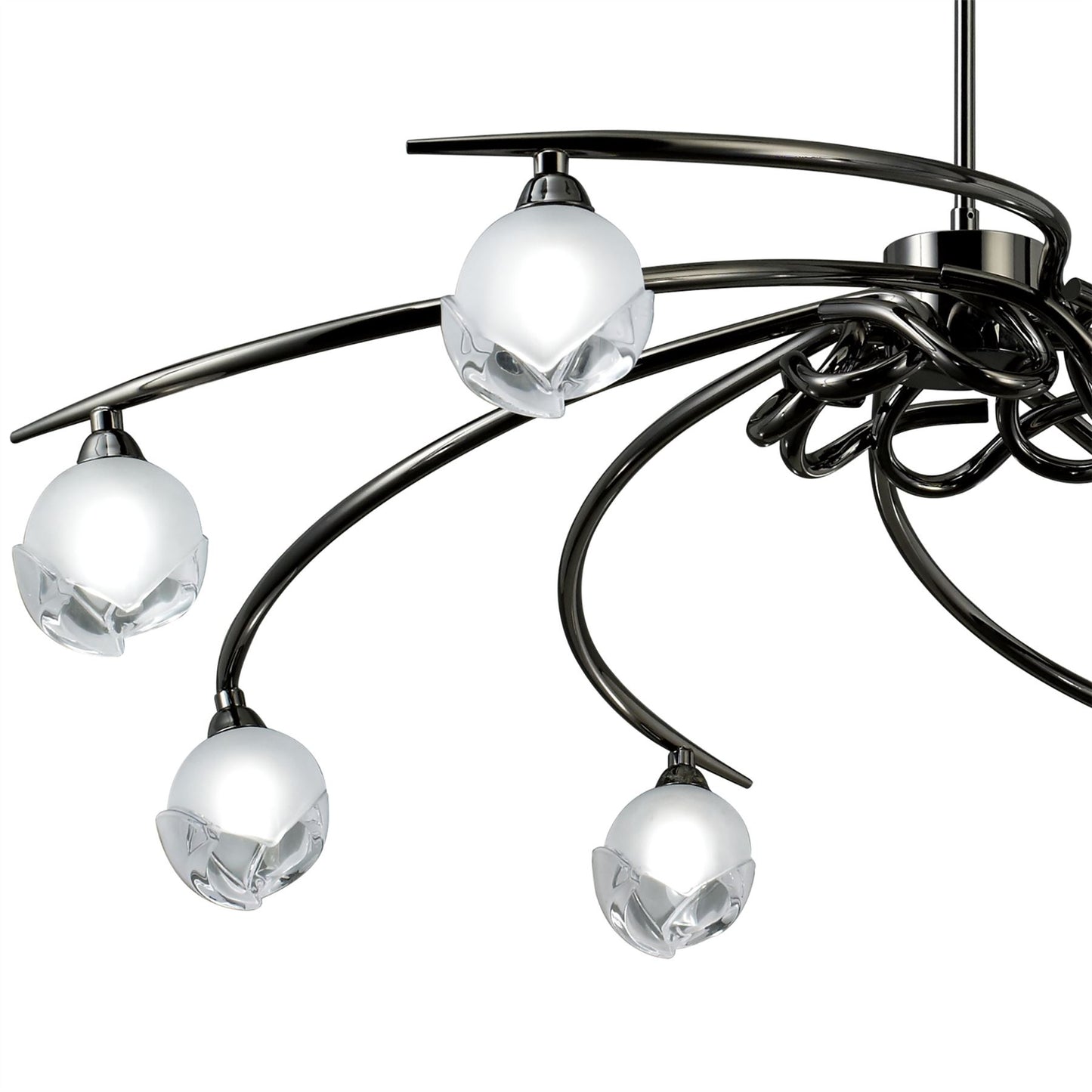 Mantra Fragma 86cm Telescopic 8 Light G9, Black Chrome