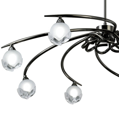 Mantra Fragma 86cm Telescopic 8 Light G9, Black Chrome