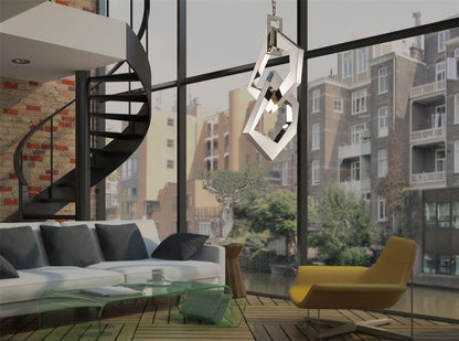 Diyas Ricadi  8 Light GU10 Stainless Steel, (ITEM REQUIRES CONSTRUCTION/CONNECTION) Ceiling Pendant Light Fitting