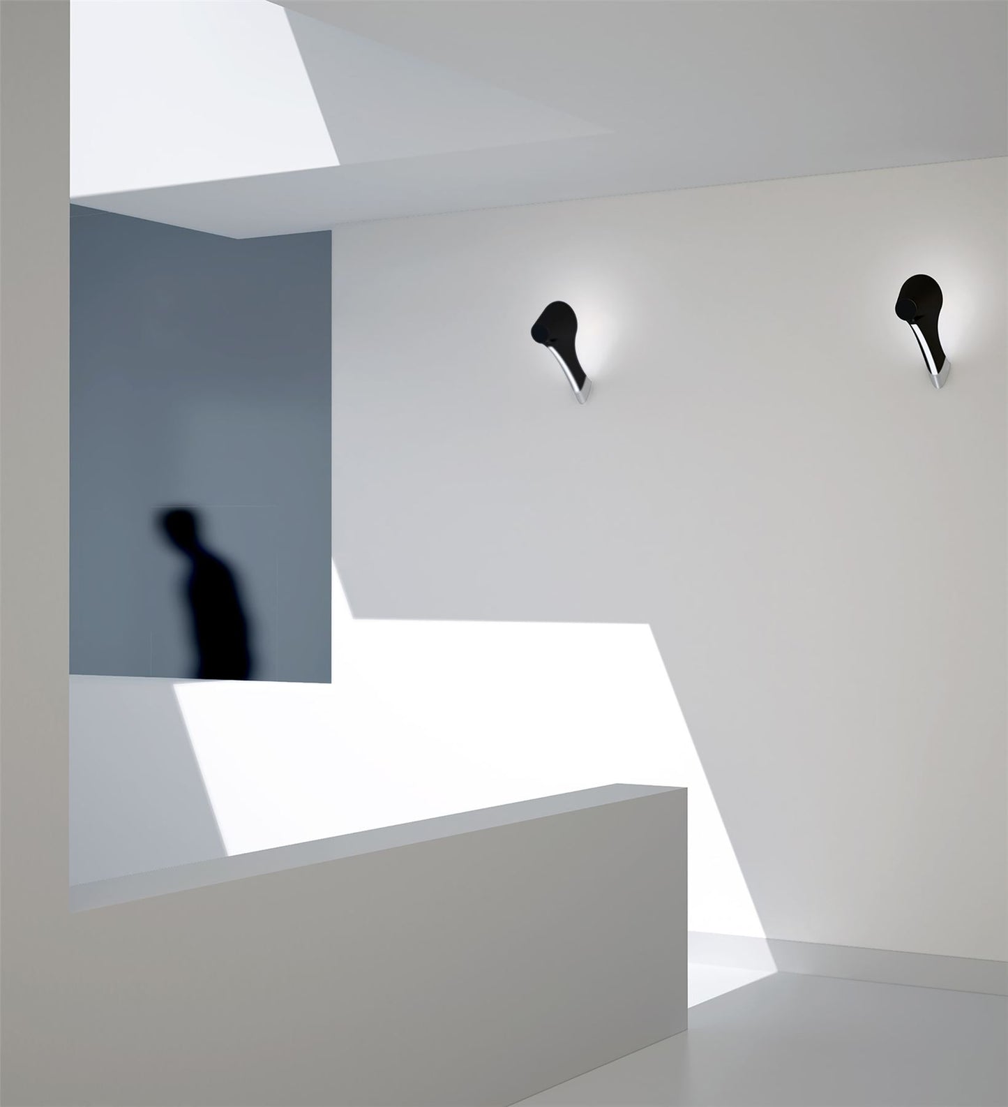 Mantra M1557 Ora Wall Light 1 Light E27, Gloss Black/White Acrylic/Polished Chrome