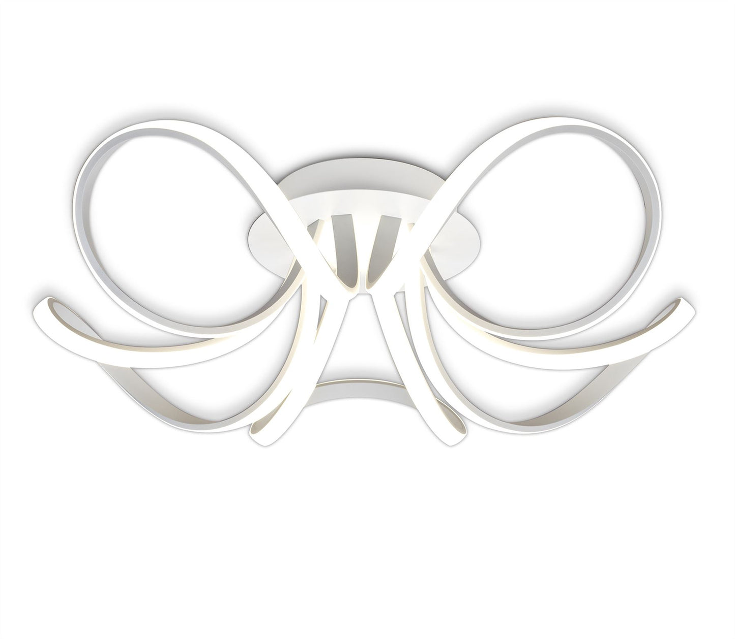 Mantra Knot Led Blanco M6037 Knot Blanco Ceiling 74cm Round 5 Looped Arms 60W LED 2800K, 4800lm, Dimmable, White/Frosted Acrylic, 3yrs Warranty - M6037 Ceiling
