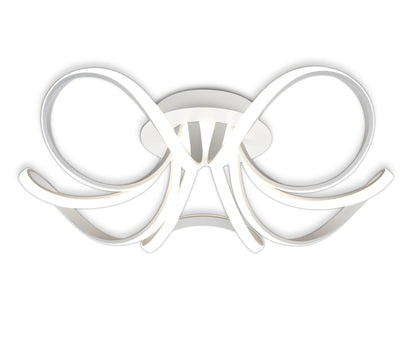 Mantra Knot Led Blanco M6037 Knot Blanco Ceiling 74cm Round 5 Looped Arms 60W LED 2800K, 4800lm, Dimmable, White/Frosted Acrylic, 3yrs Warranty - M6037 Ceiling