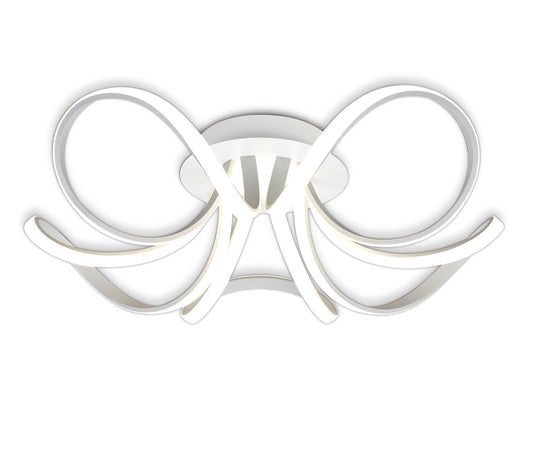 Mantra Knot Led Blanco M6037 Knot Blanco Ceiling 74cm Round 5 Looped Arms 60W LED 2800K, 4800lm, Dimmable, White/Frosted Acrylic, 3yrs Warranty - M6037 Ceiling