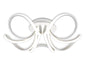 Mantra Knot Led Blanco M6037 Knot Blanco Ceiling 74cm Round 5 Looped Arms 60W LED 2800K, 4800lm, Dimmable, White/Frosted Acrylic, 3yrs Warranty - M6037 Ceiling
