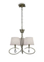 Mantra Mara 64cm Pendant 3 Light E14, Antique Brass with Ivory White Shades