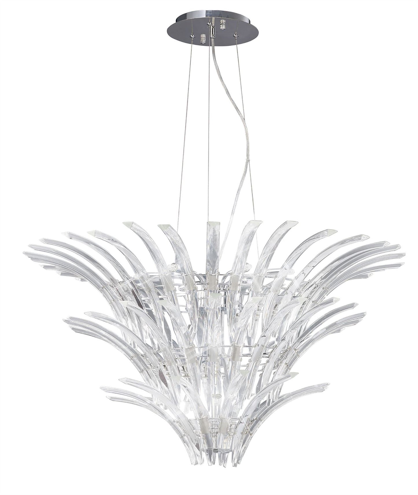 Diyas Sinclair 90cm  12 Light G9 Polished Chrome Ceiling Pendant Light Fitting