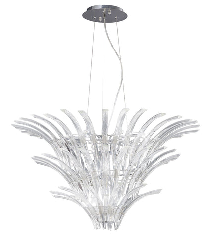 Diyas Sinclair 90cm  12 Light G9 Polished Chrome Ceiling Pendant Light Fitting